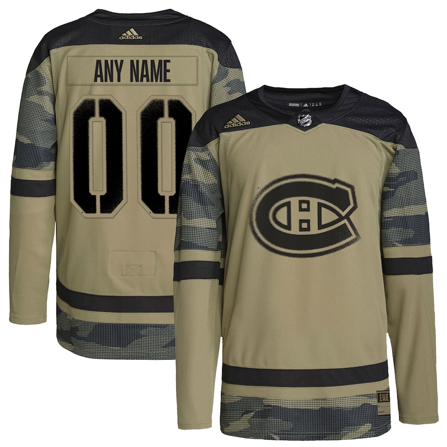Youth Vancouver Canucks Camo Logo Military Appreciation Team Authentic Custom Practice Jersey